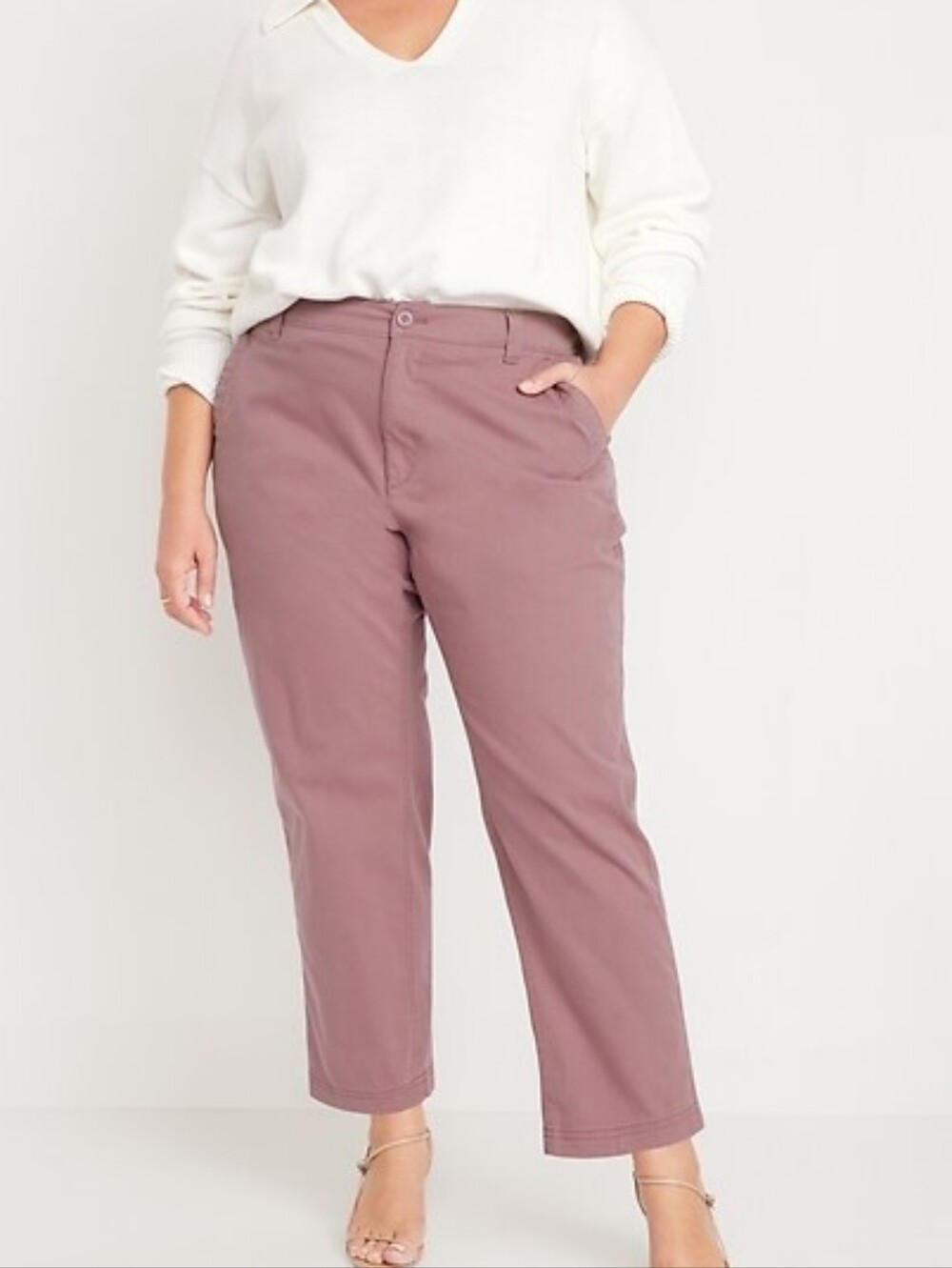 Old Navy High Rise OG Chino Pants in Dusty Rose 3x